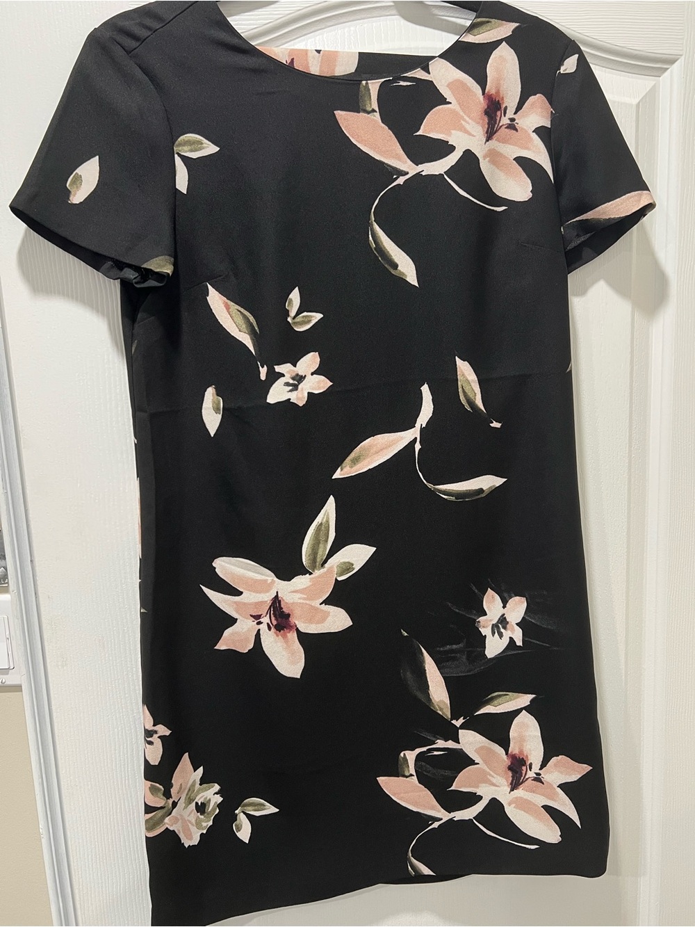 Dynamite Black Dress with Blush Floral Print